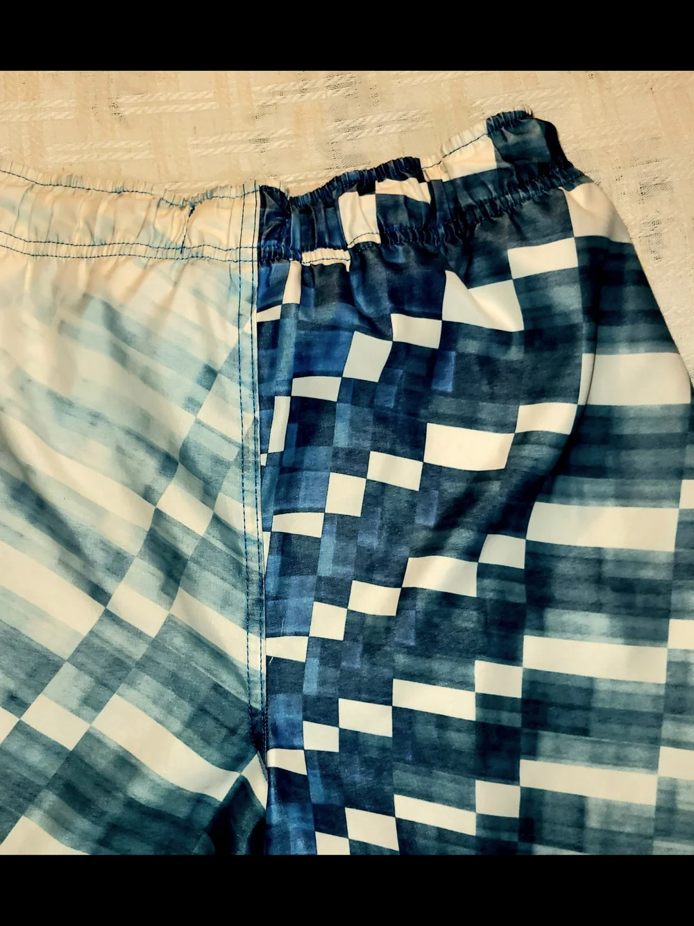 Joe Boxes Blue Geometric Swim Trunks Boy's Size 8